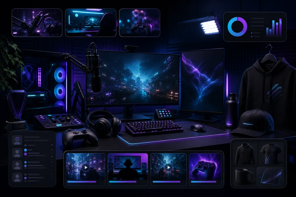Fictional NovaRift Gaming sample website preview.
