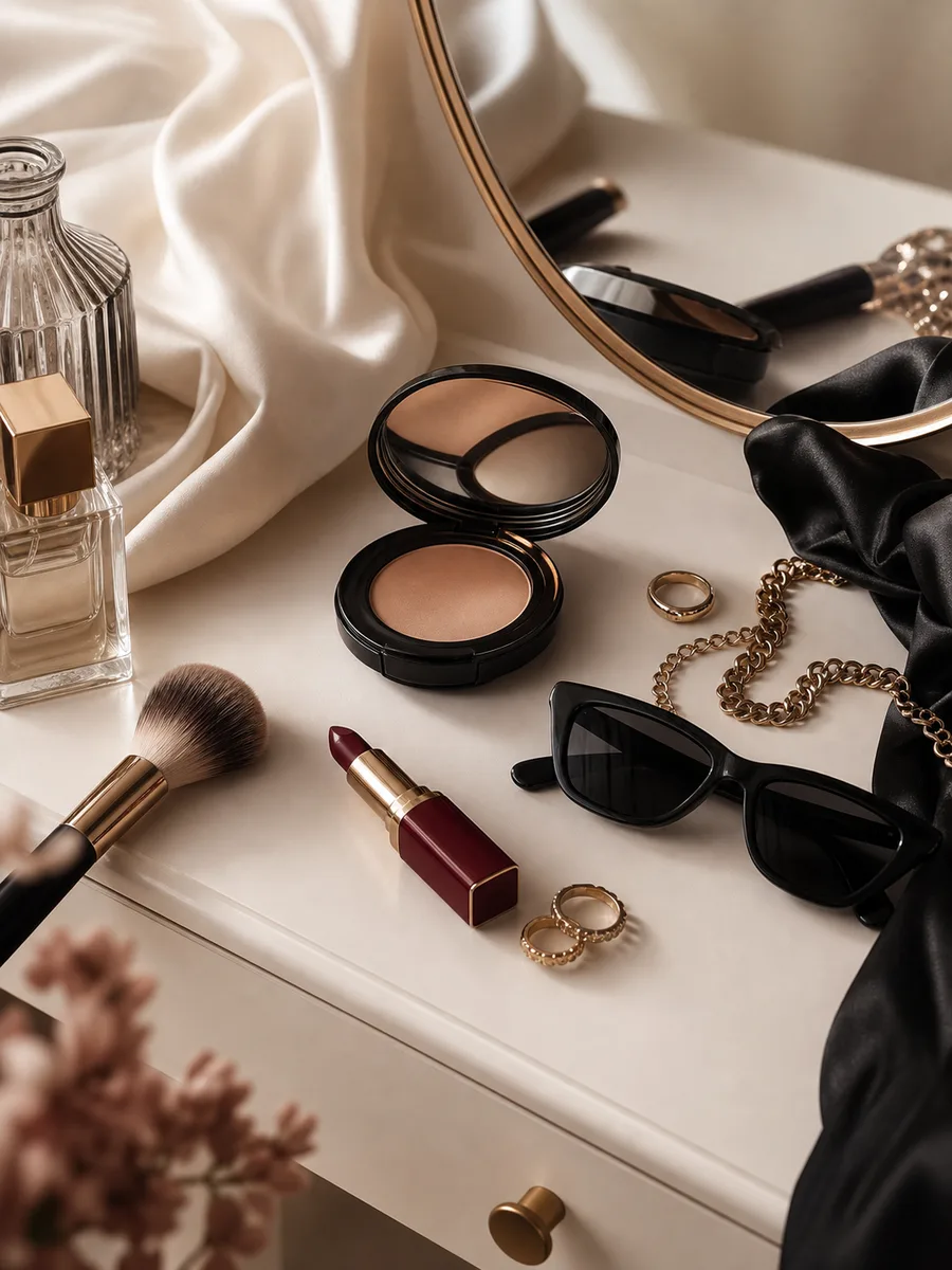 Fictional Veya Lume beauty/fashion creator sample — editorial visual.